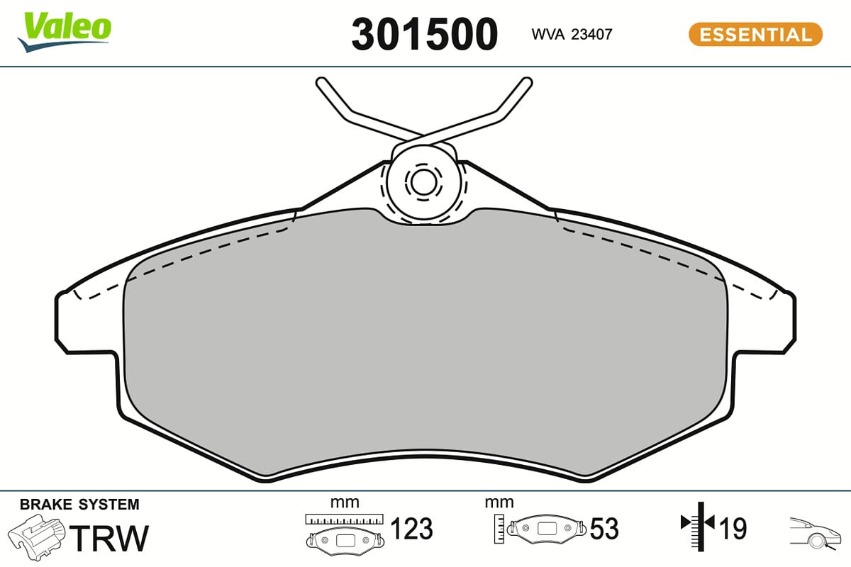 Jeu de 4 plaquettes de frein VALEO ref. 301500